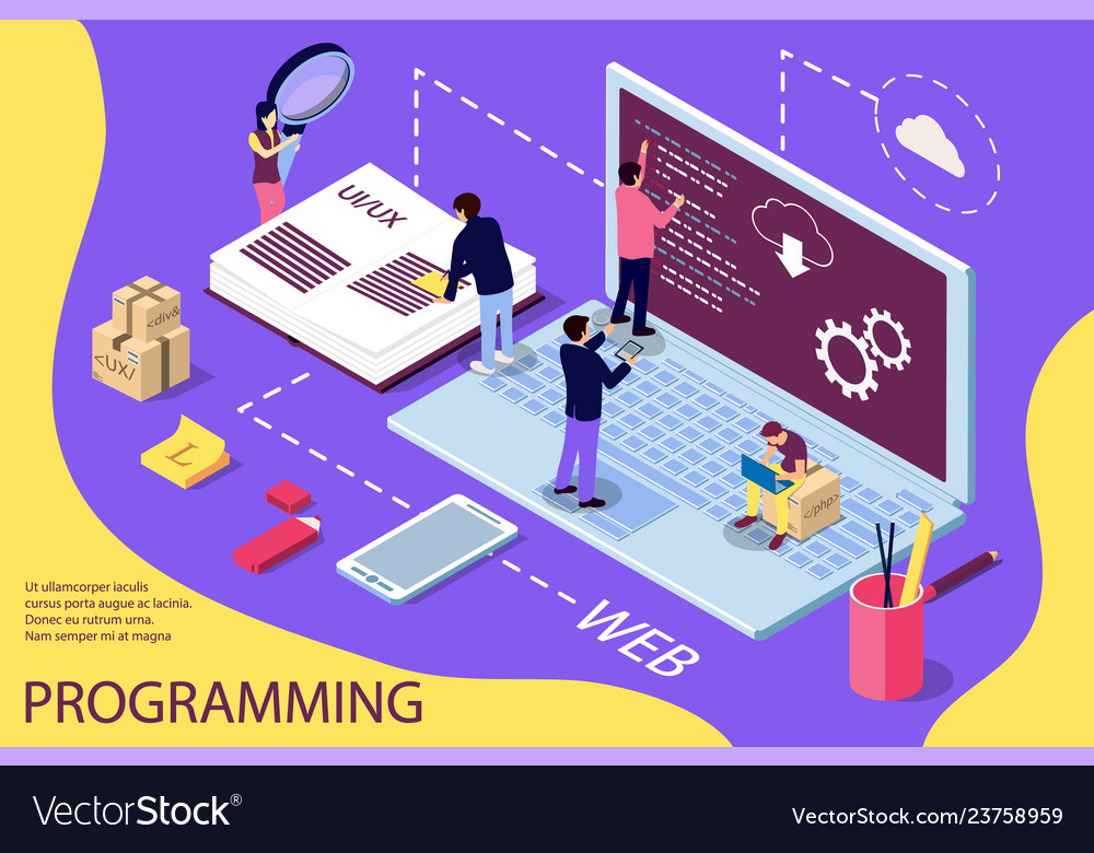 Programming concept banner can use for web Vector Image