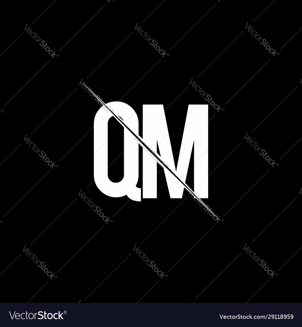 Qm logo monogram with slash style design template Vector Image Qm logo monogram with slash style design template