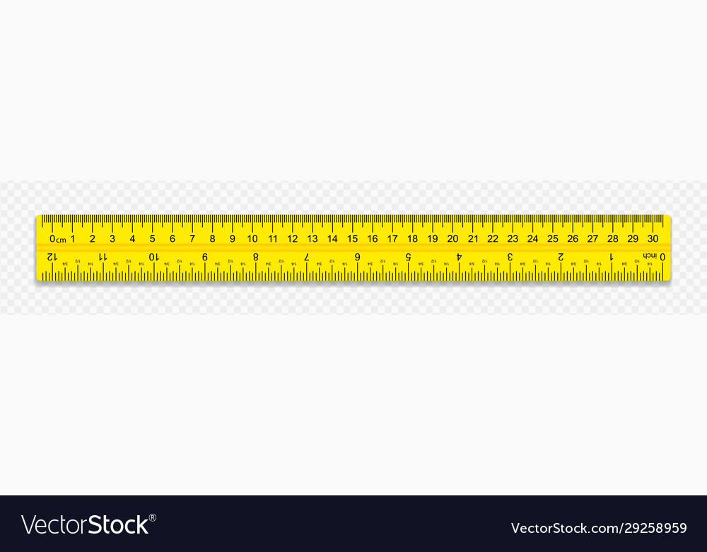 Ruler on transparent background with shadow vector image Ruler on transparent background with shadow