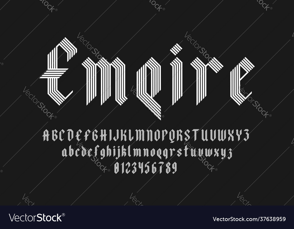 Set alphabets font letters and numbers vector image Set alphabets font letters and numbers