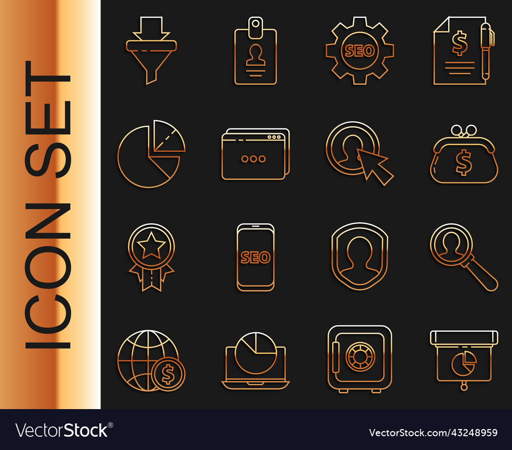 Set line graph diagram infographic magnifying vector image Set line graph diagram infographic magnifying