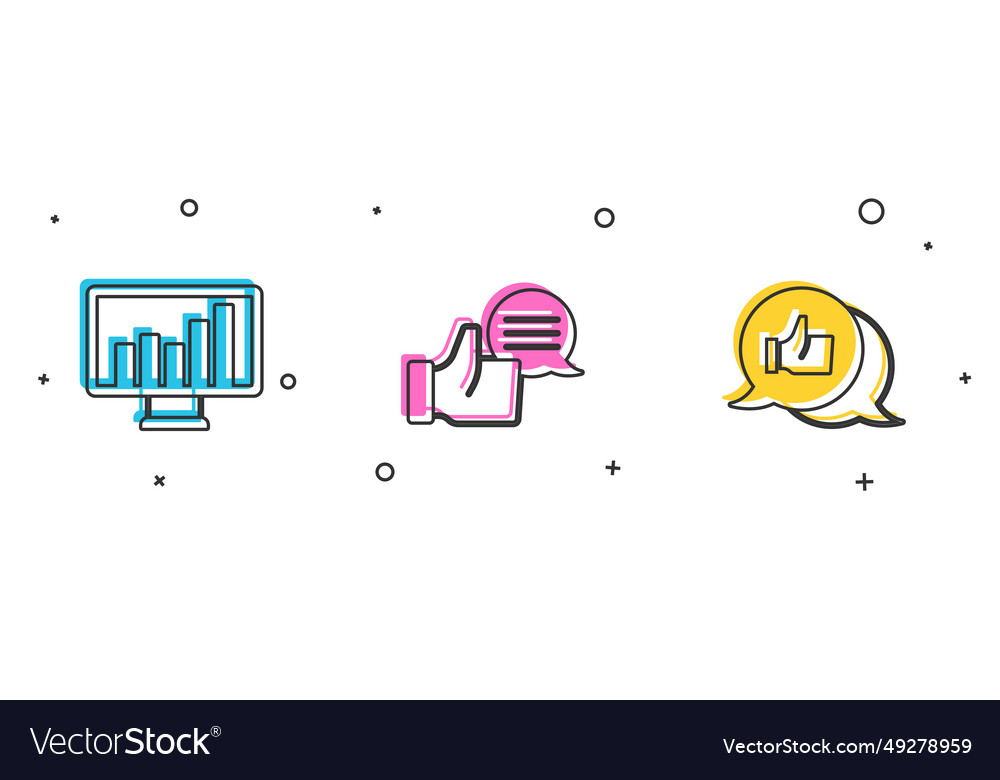 Set monitor with graph chart customer product