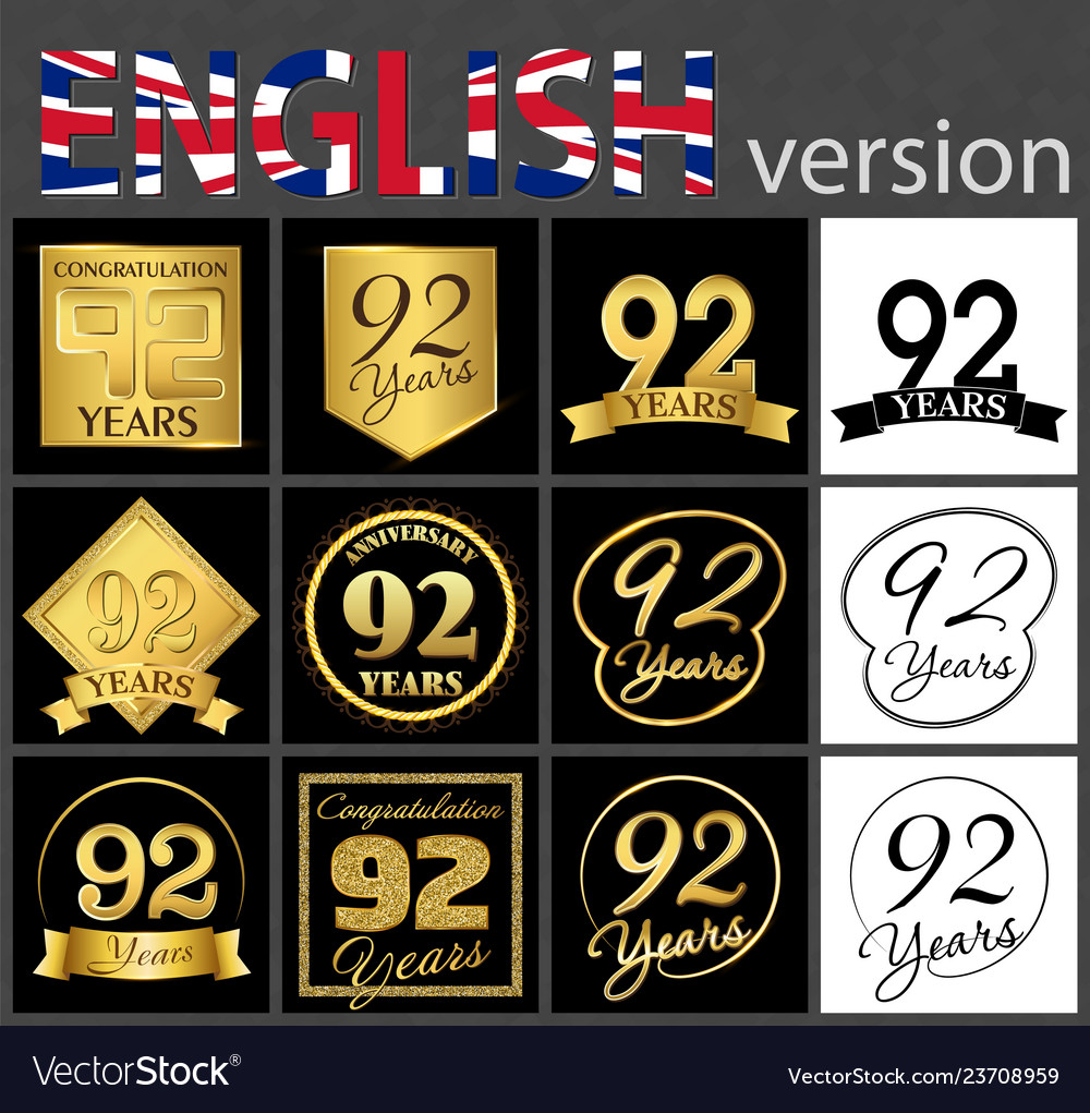 Set of number 92 templates