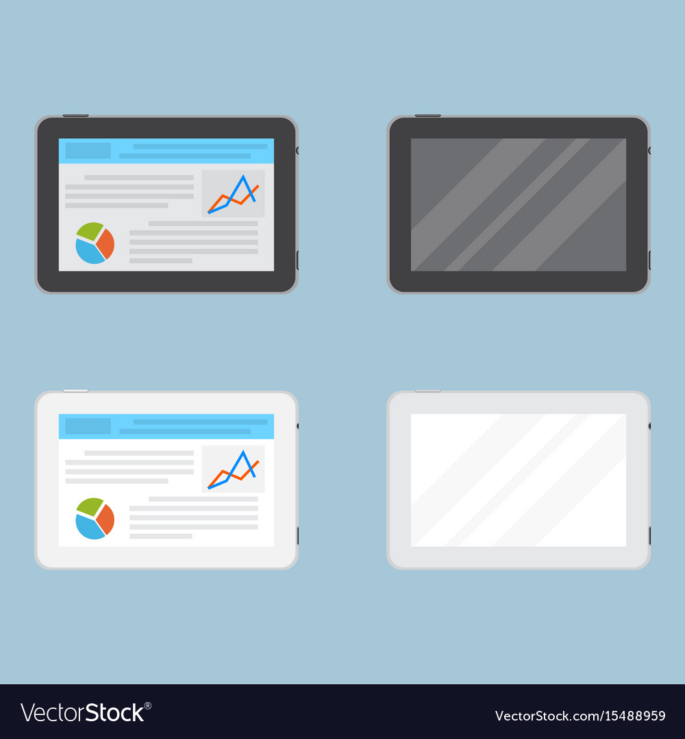 Set of tablets with blank screen and some