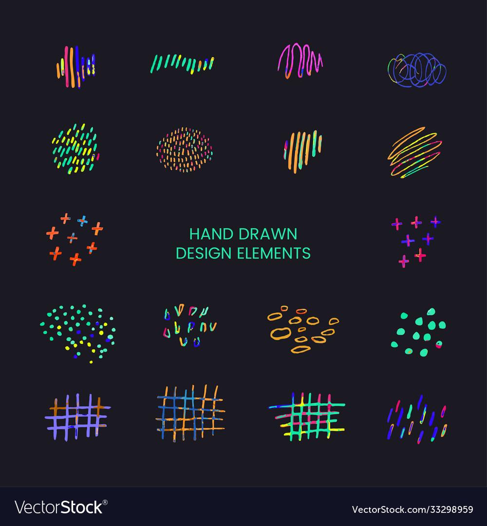 Set with doodle abstract Vector Image Set with doodle abstract