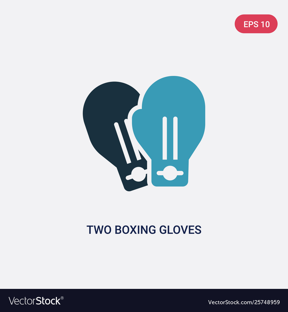 Two color boxing gloves icon from sports