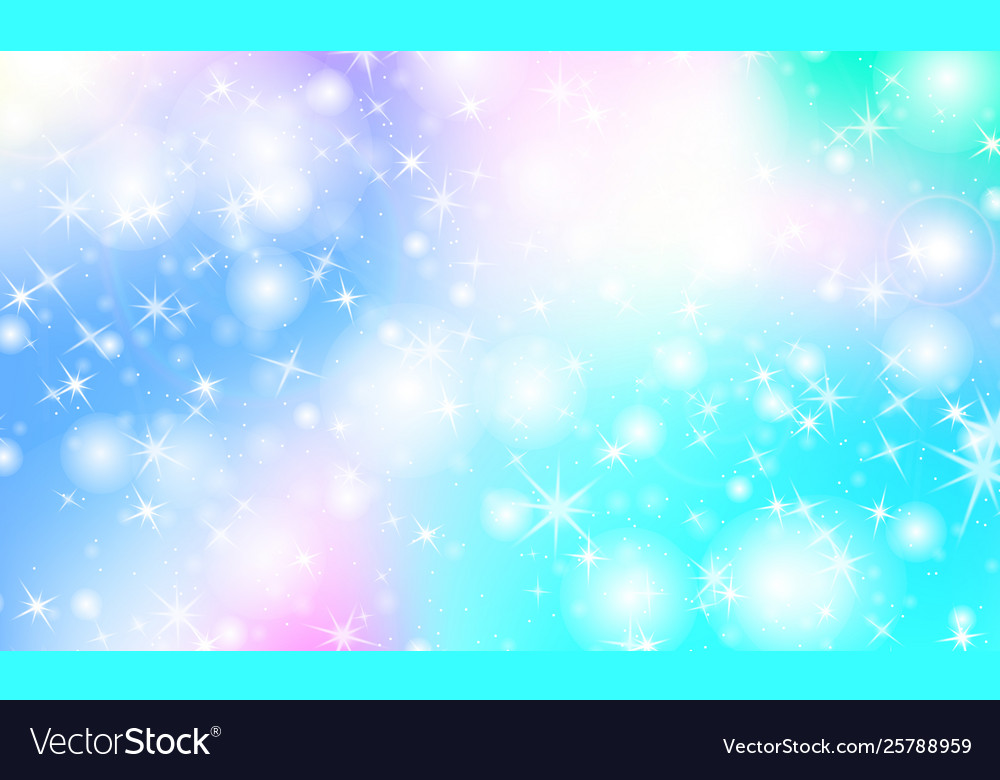 Unicorn rainbow background holographic sky