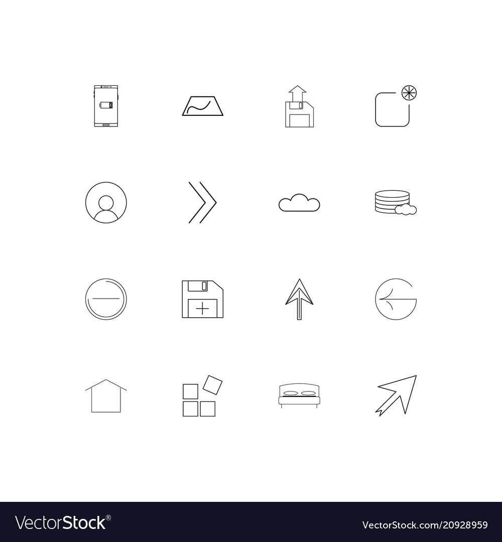 Web applications linear thin icons set outlined