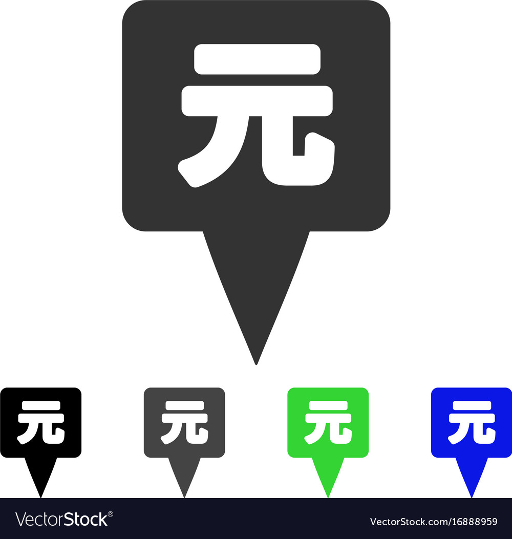 Yuan map pointer flat icon