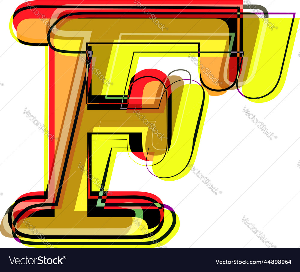 Abstract colorful letter f Royalty Free Vector Image