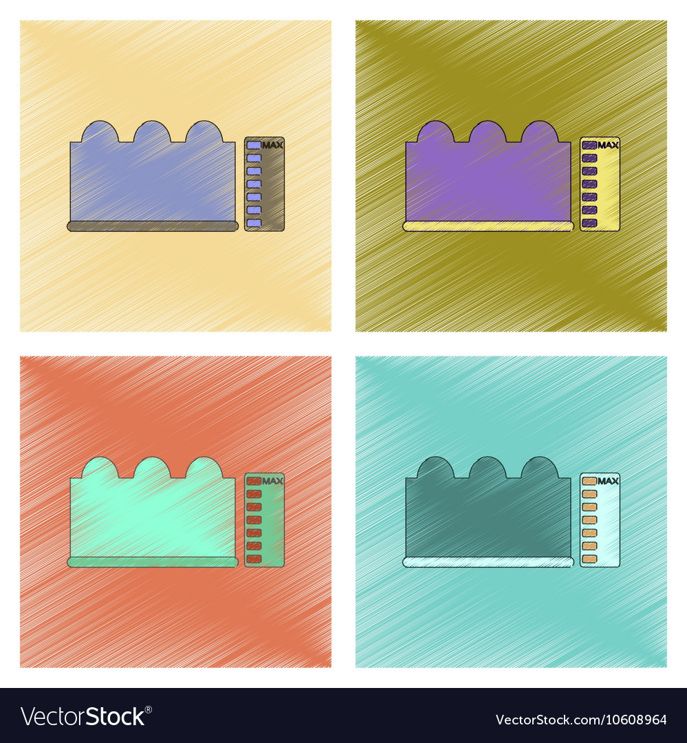 Assembly flat shading style icon wave height