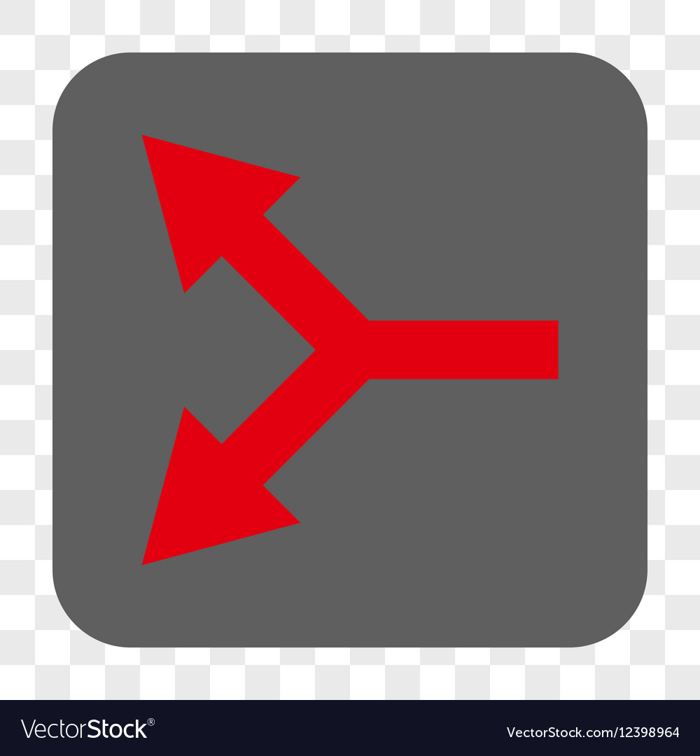 Bifurcation arrow left rounded square button