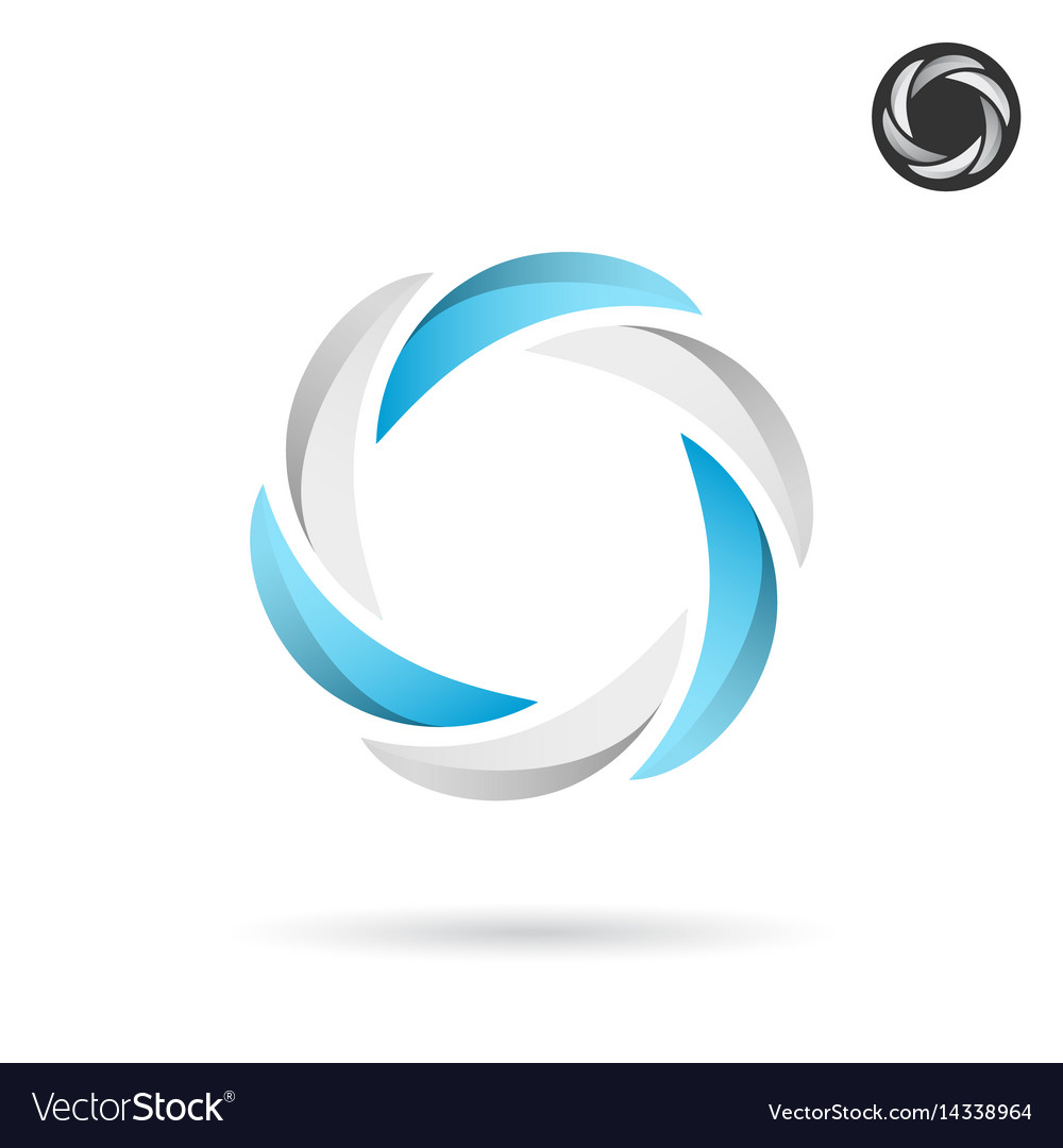 Blue and White Segmented Circle Icon