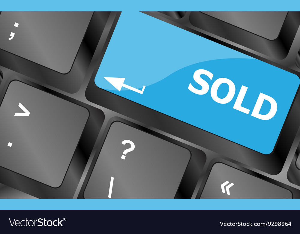 Computer keyboard with sold key - internet concept