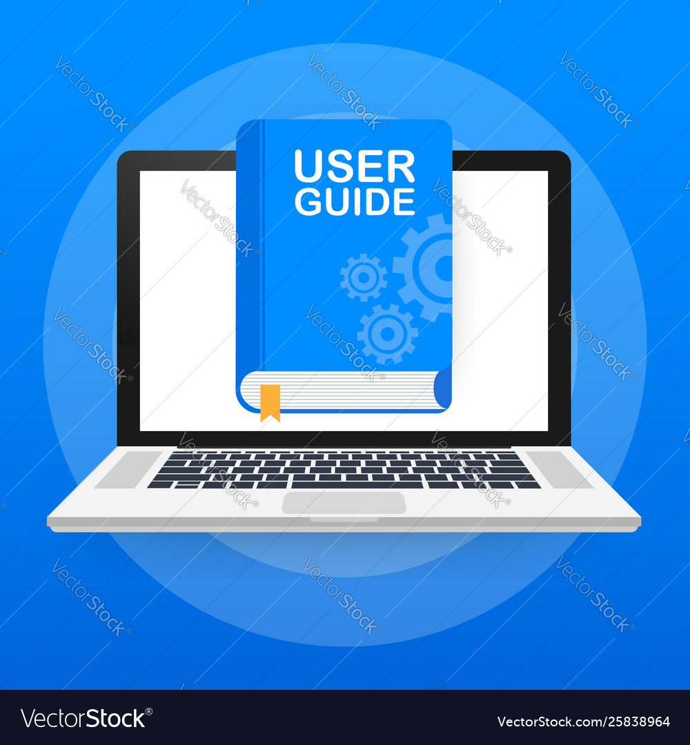 Concept user guide book for web page banner