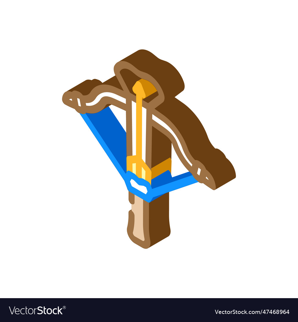 Crossbow weapon military isometric icon