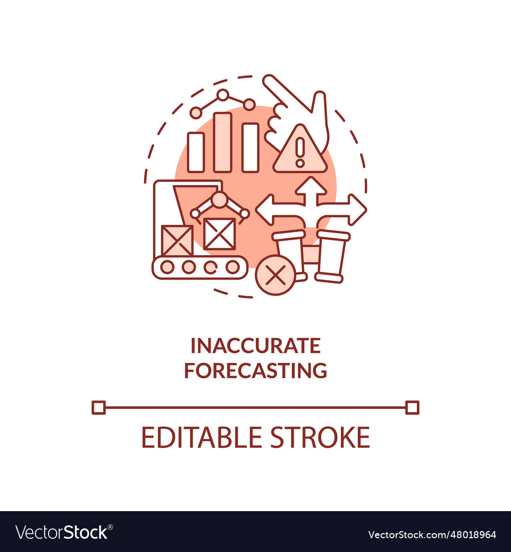 Customizable inaccurate forecasting line icon vector image Customizable inaccurate forecasting line icon