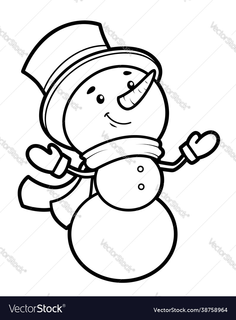 Cute Snowman Coloring Page
