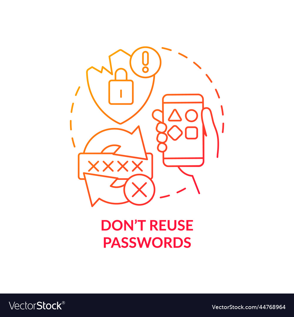 Do not use same passwords red gradient concept
