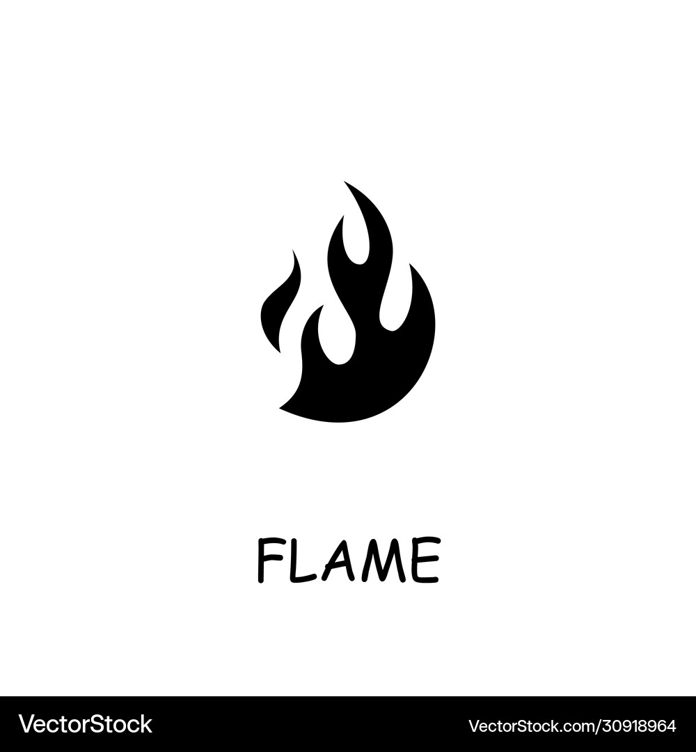 Flame flat icon Royalty Free Vector Image - VectorStock
