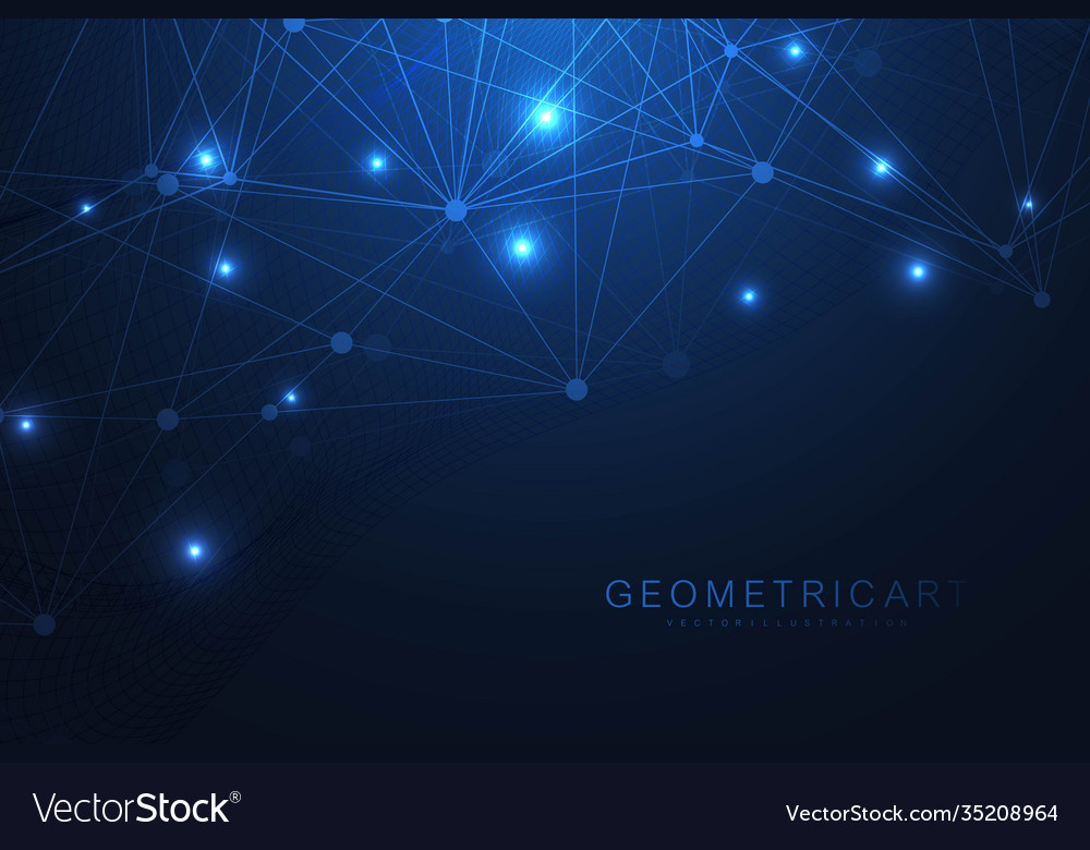 Geometric abstract background with connected line Vector Image Geometric abstract background with connected line