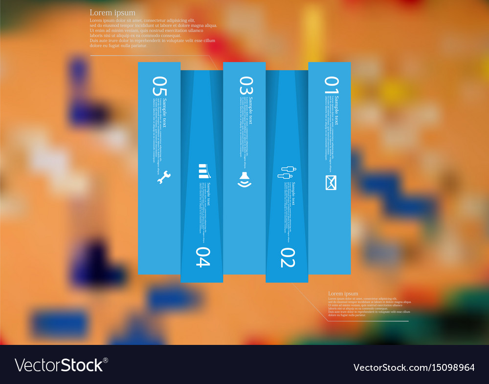Infographic template with rectangle vertically