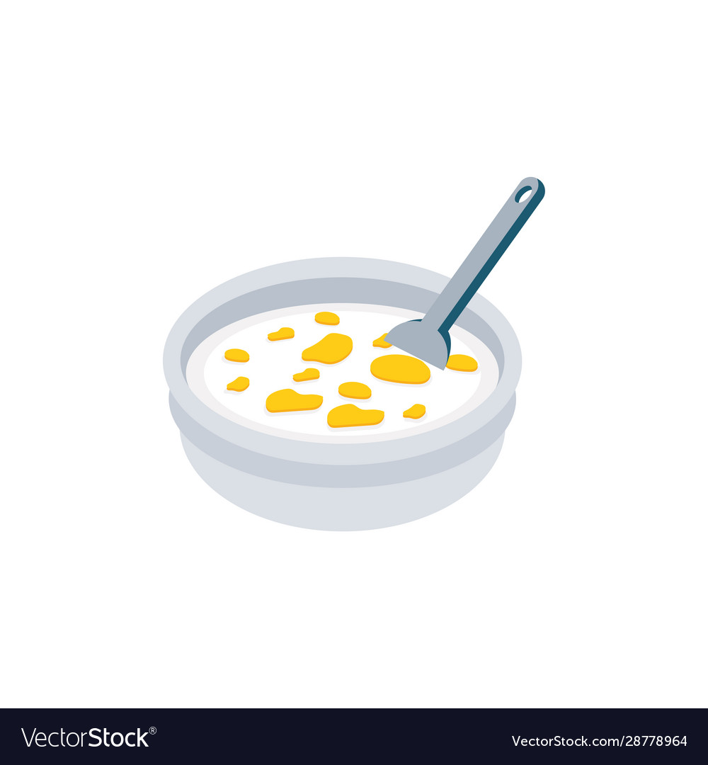 Isolated cornflakes bowl and spoon design