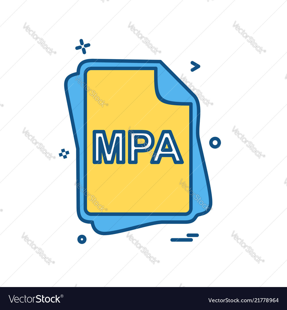 Mpa file type icon design Vector Image Mpa file type icon design