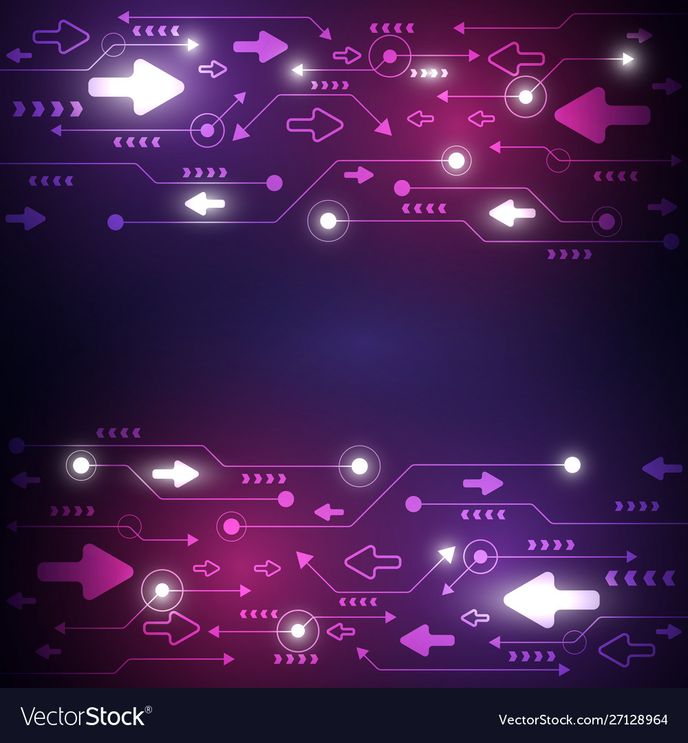 Neon arrow speed and technology data load vector image Neon arrow speed and technology data load