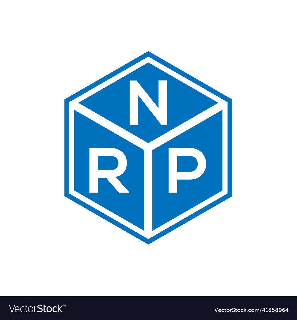 Nrp letter logo design on black background
