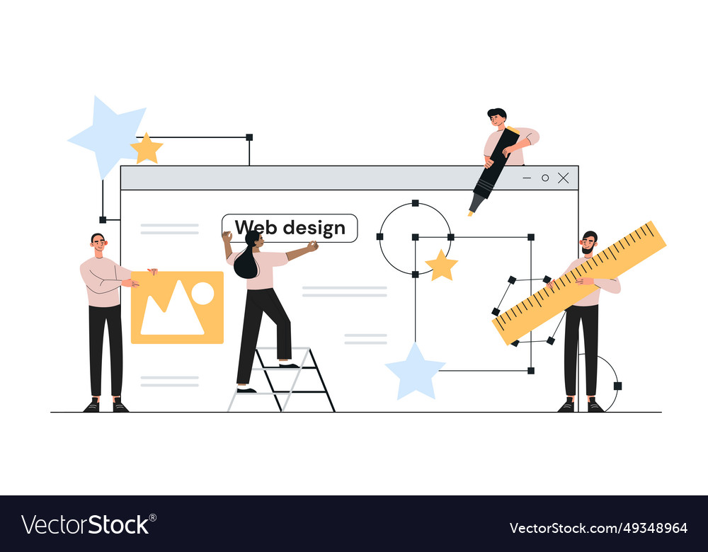People with ui and ux design concept vector image People with ui and ux design concept