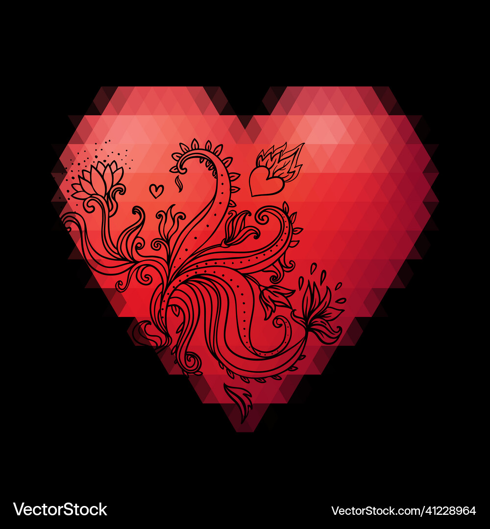 Pixel heart Royalty Free Vector Image - VectorStock