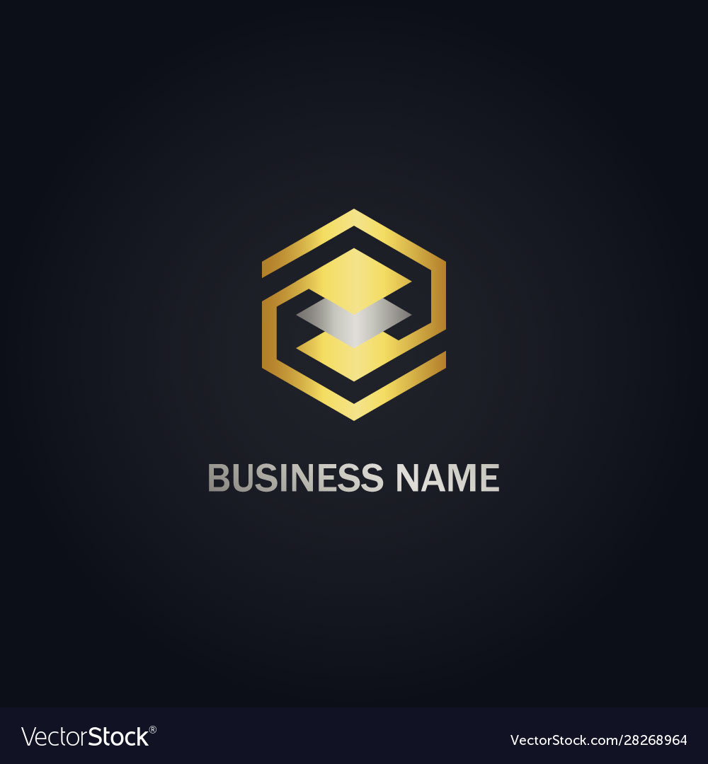 Polygon data business logo Royalty Free Vector Image