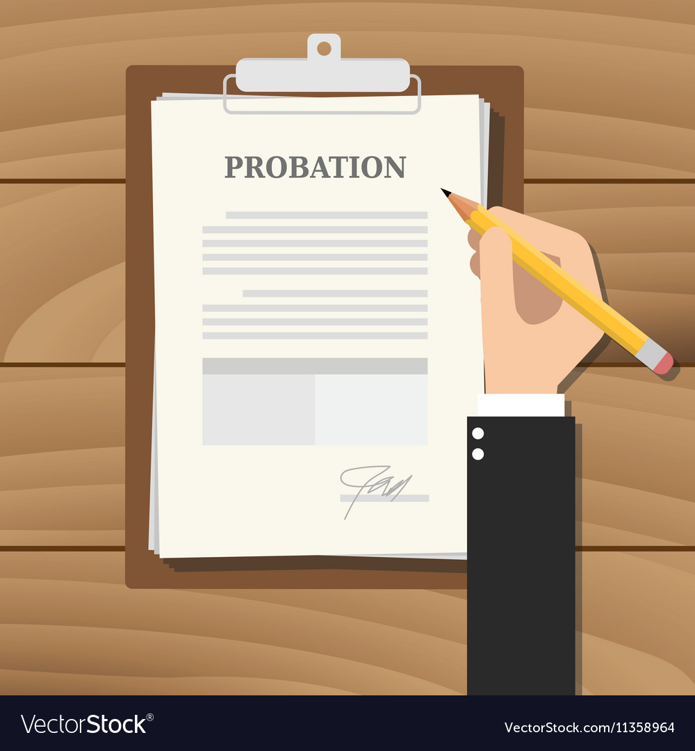 Probation Concept with Business Hand