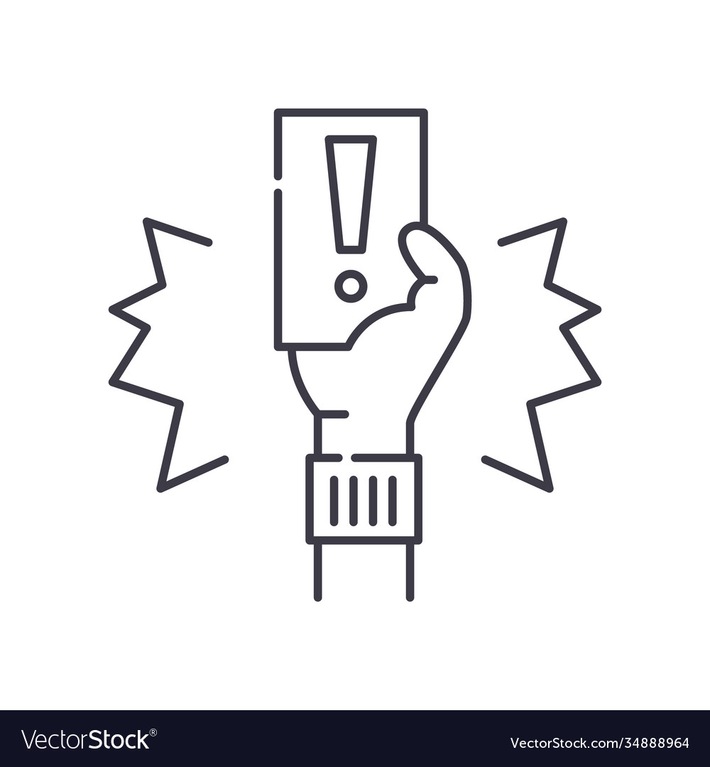 Red card icon linear isolated thin vector image Red card icon linear isolated thin