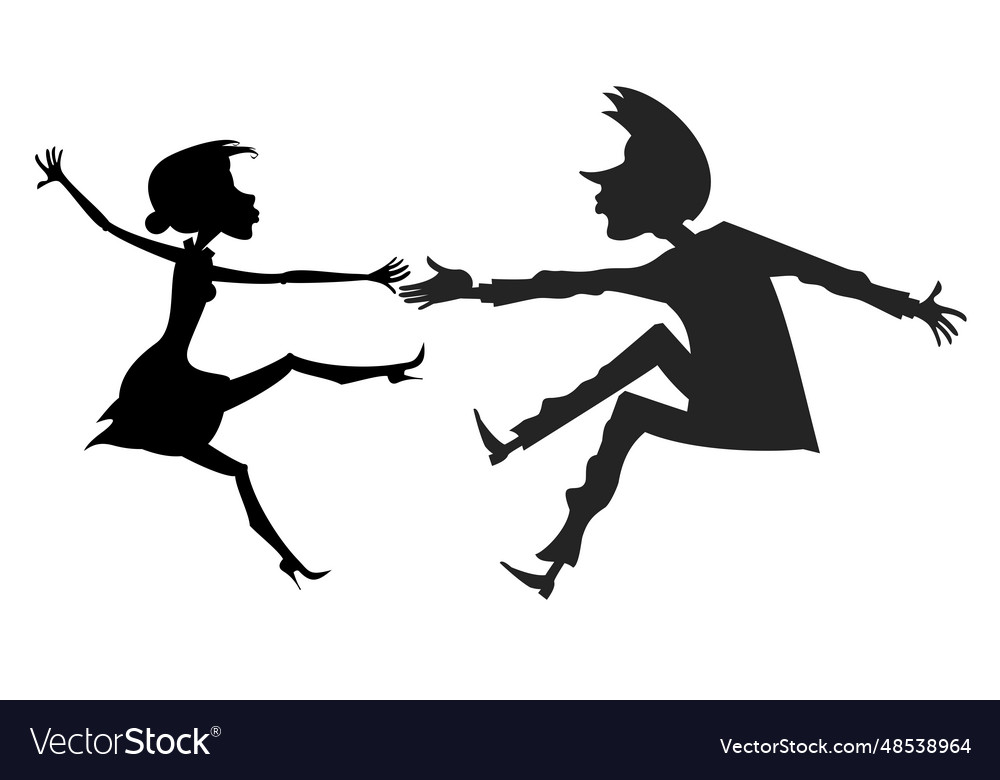 Romantic dancing young couple Royalty Free Vector Image