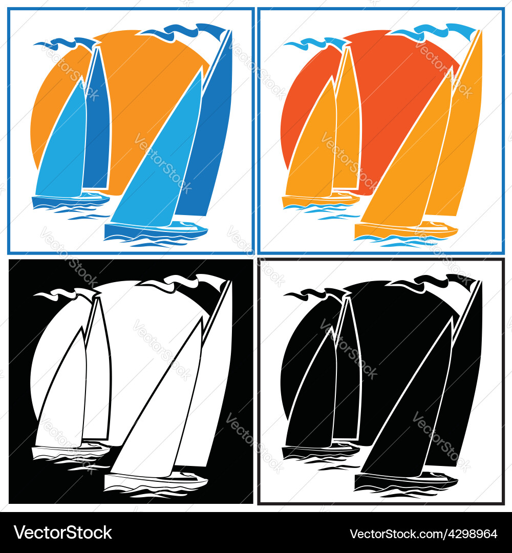 Sailing set Royalty Free Vector Image - VectorStock