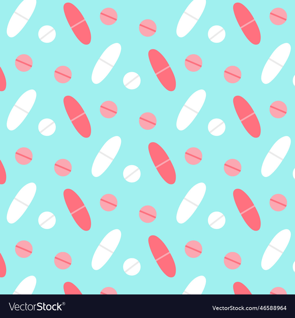 Seamless pattern with pills and capsules