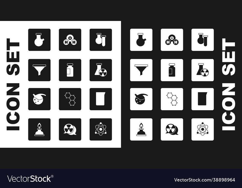 Set test tube and flask funnel or filter vector image Set test tube and flask funnel or filter