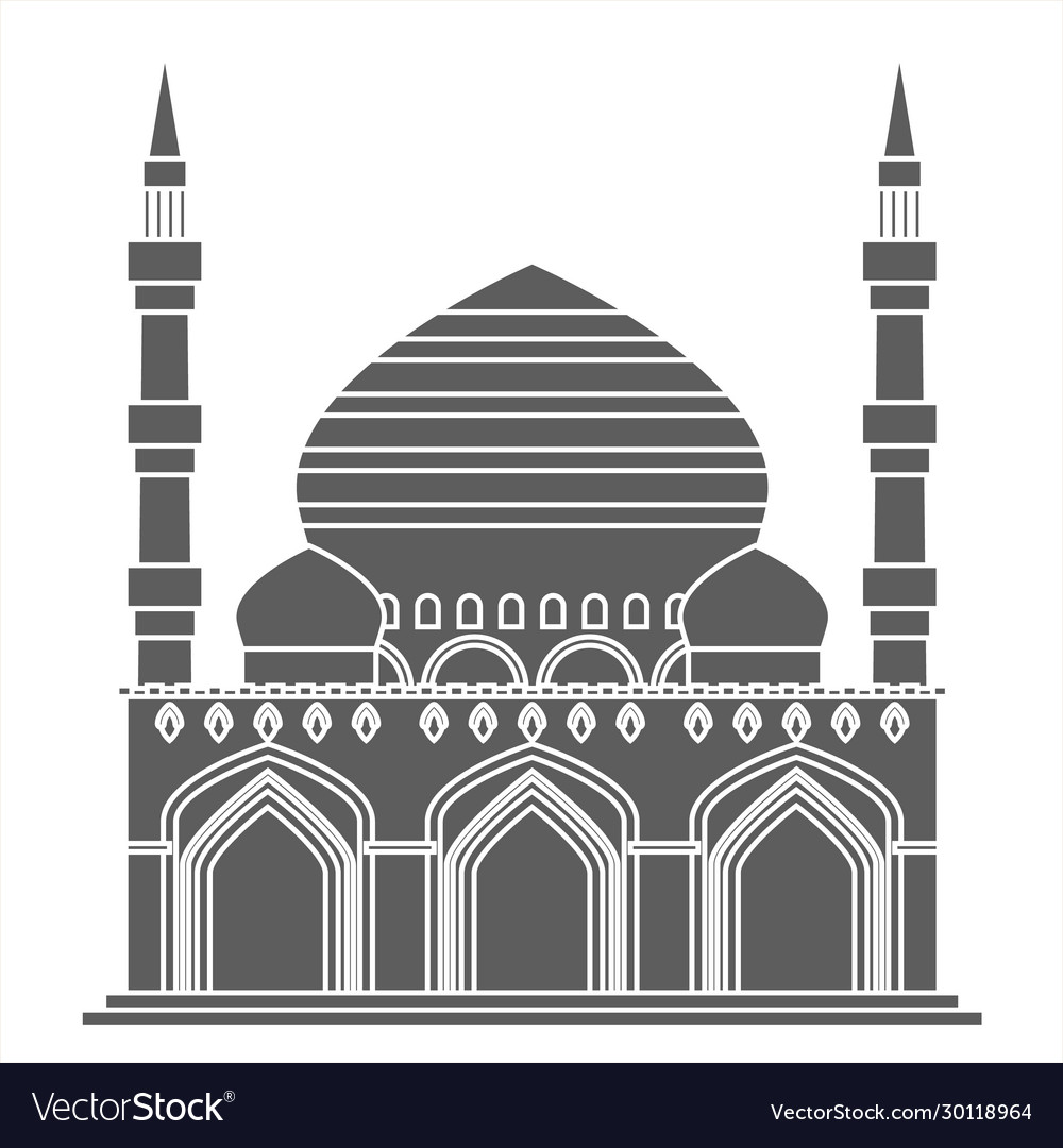 Silhouette islam traditional architecture muslim Vector Image