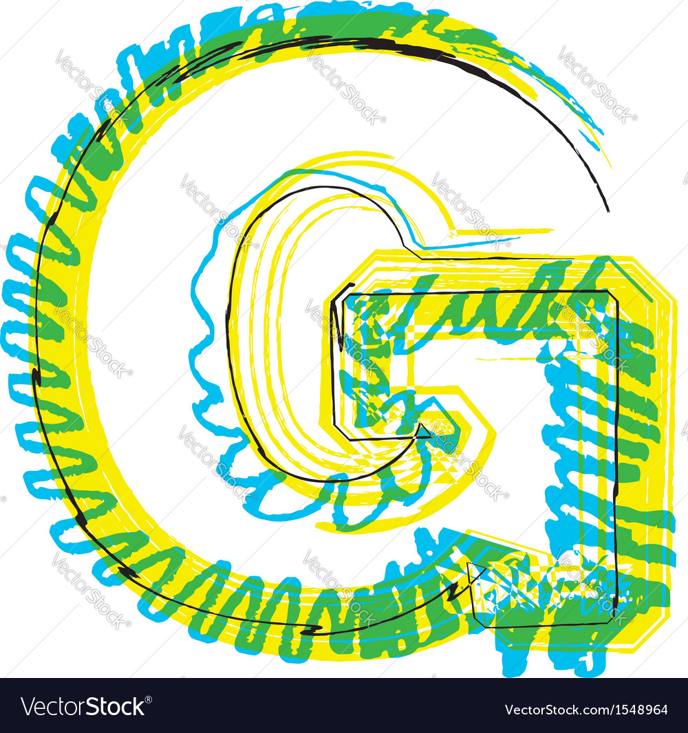 Sketch font letter g Royalty Free Vector Image