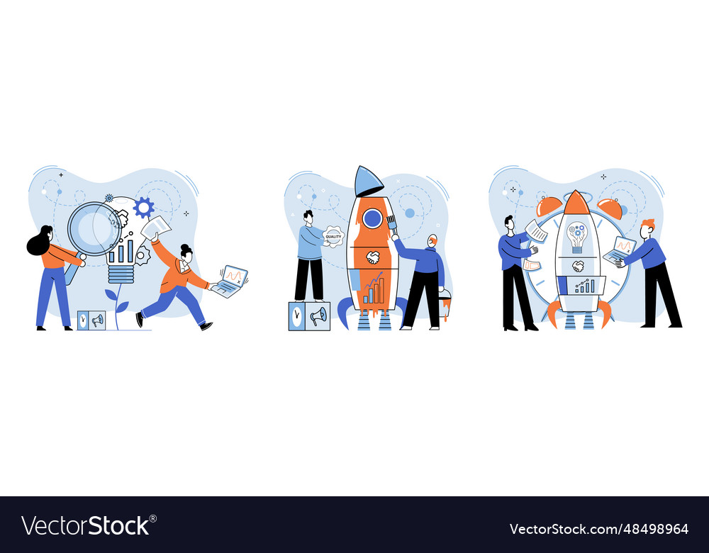 Team solving complex problems teamwork vector image Team solving complex problems teamwork