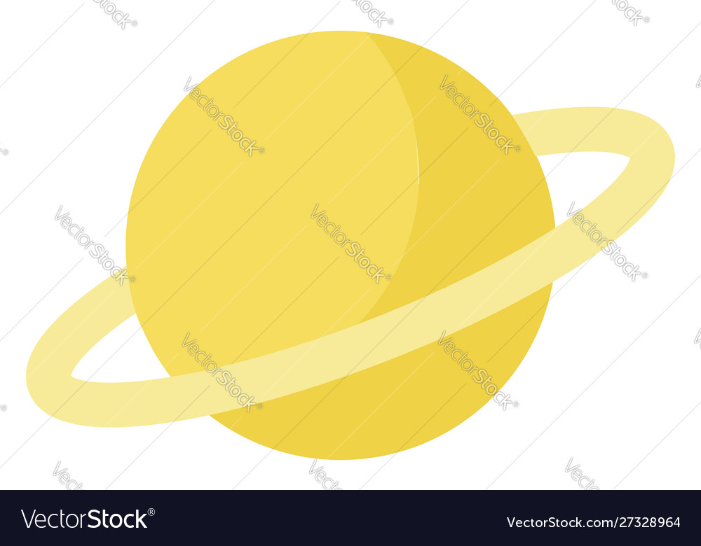 Yellow saturn on white background Royalty Free Vector Image