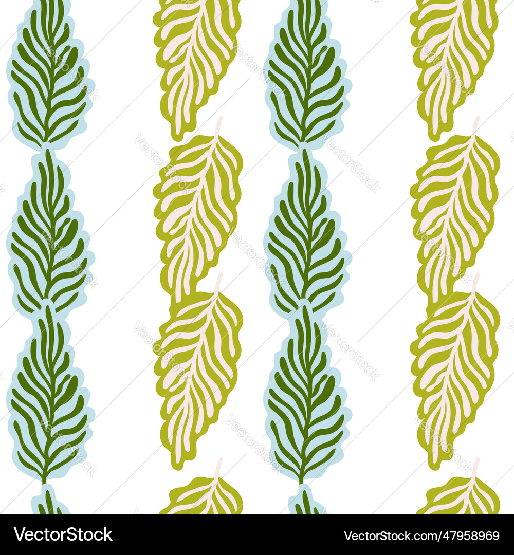 Abstract autumn leaves seamless pattern simple Vector Image