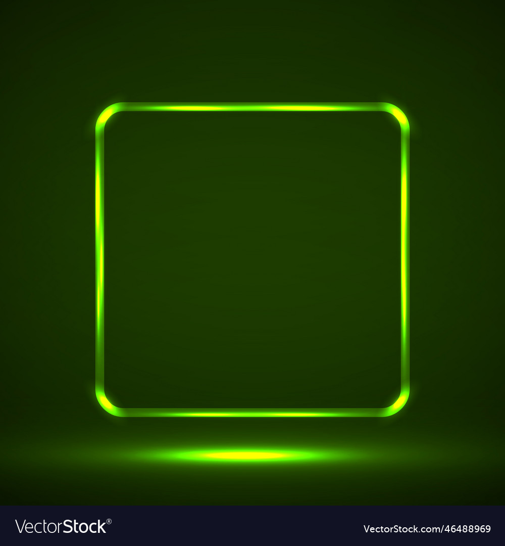 Abstract neon square with glowing lines