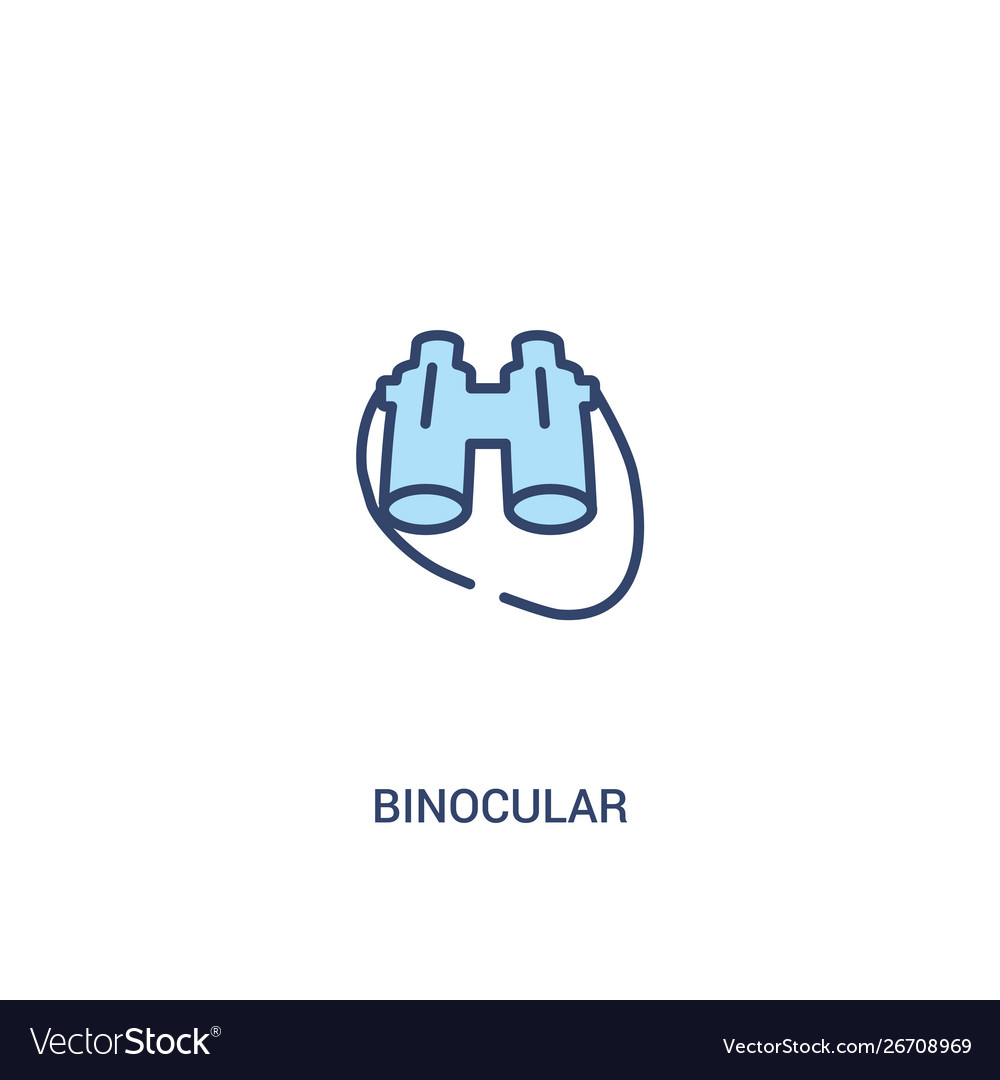 Binocular concept 2 colored icon simple line