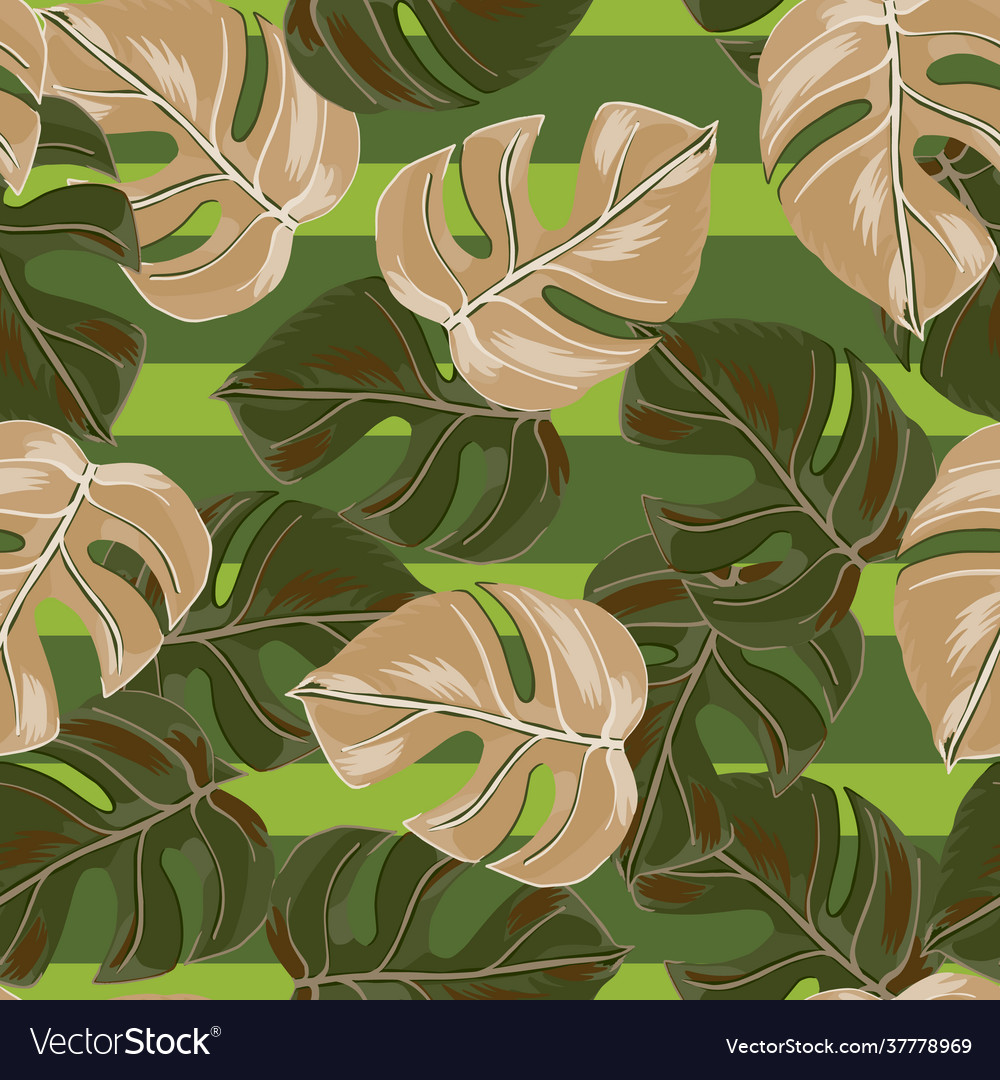 Botanic jungle seamless pattern with random pink vector image Botanic jungle seamless pattern with random pink