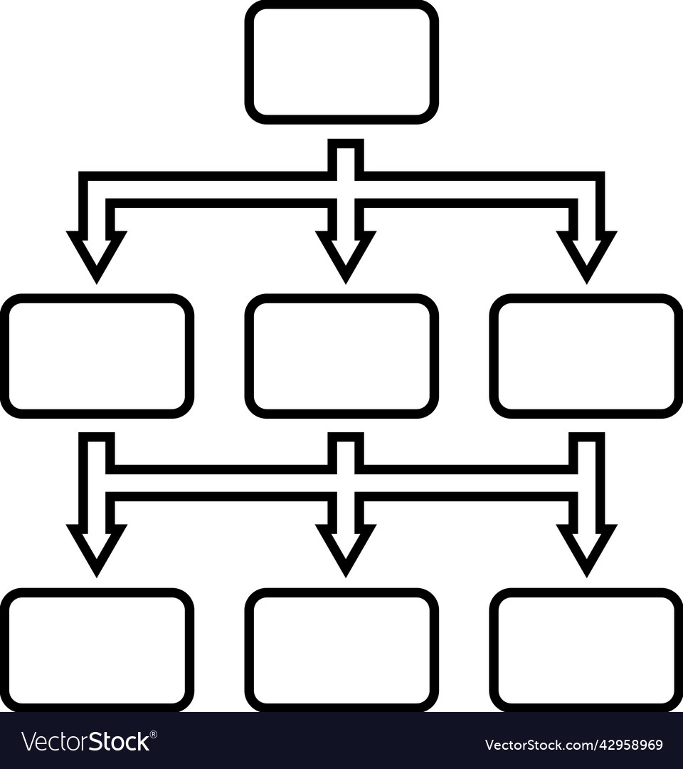 Chart workflow line icon outline
