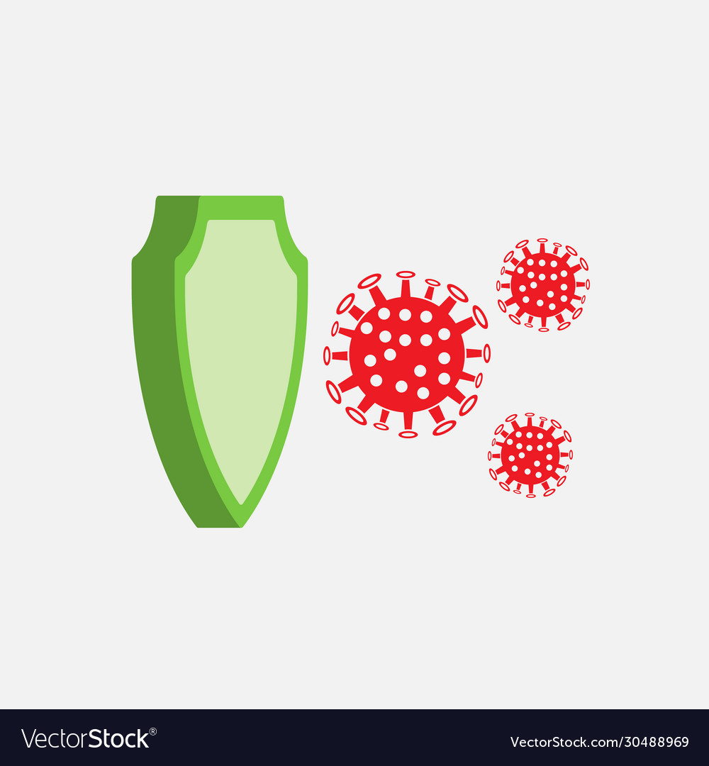 Coronavirus 2019 ncov with shield protection from Vector Image