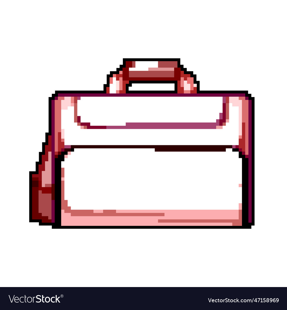 Fashion laptop bag game pixel art vector image Fashion laptop bag game pixel art
